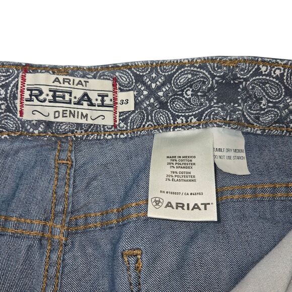Ariat REAL Women Denim Mid Rise Stretch Boot Cut Jean Size 33x25 Short Inseam - Picture 2 of 13